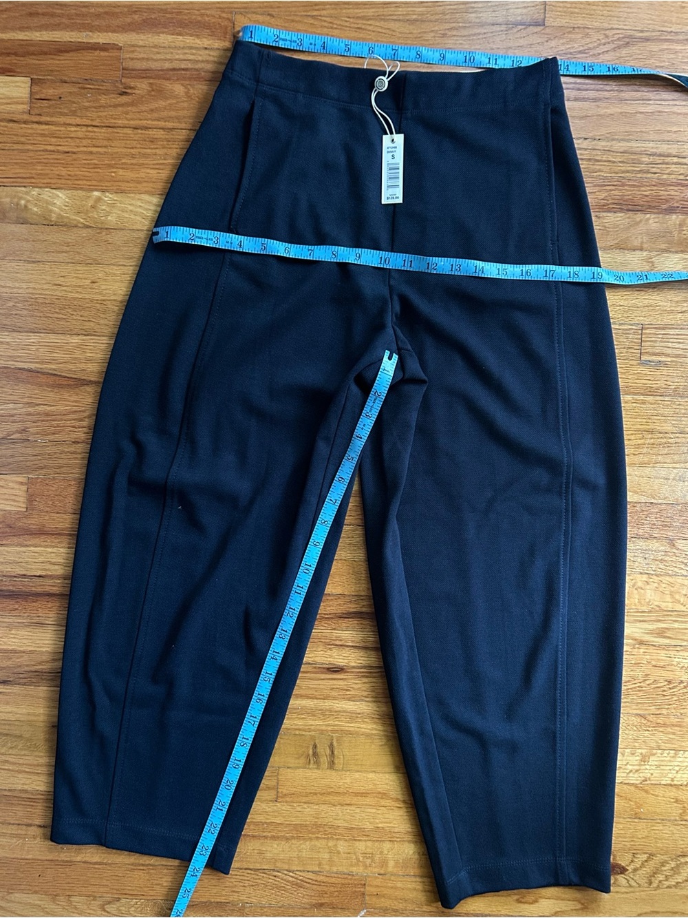 Max Studio Navy Barrel Leg Trousers